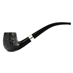 Курительная трубка Peterson Junior SandBlast - Silver Mounted Bent Billard, без фильтра