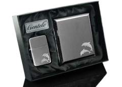 Подарочный набор портсигар с зажигалкой Gentelo 3-4113