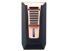 Зажигалка сигарная Colibri Slide (двойное пламя), черная-розовое золото LI850T13