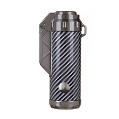 Зажигалка сигарная Honest, тройное пламя, с пробойником, карбон 835-Carbon