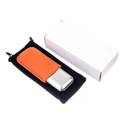 Чехол Lubinski на 2 сигары, металл и кожа, оранжевый FK1372-2 вид 3