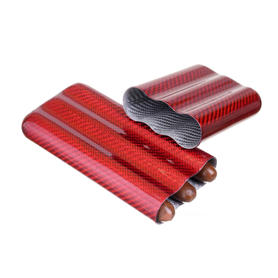 Чехол Lubinski на 3 сигары, красный карбон FK1383-4 вид 2