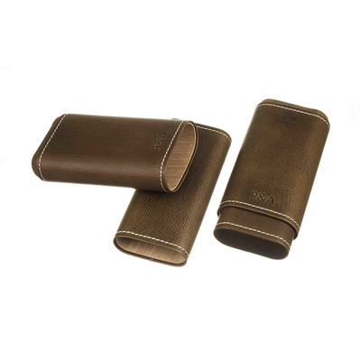 Чехол P&A на 3 сигары Черчилль, натуральная кожа и кедр T1067-Cognac вид 2