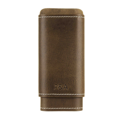 Чехол P&A на 3 сигары Черчилль, натуральная кожа и кедр T1067-Cognac вид 1