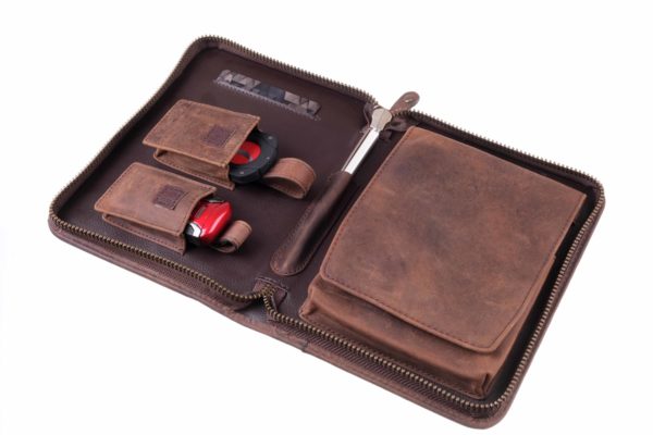 Сигарная сумка P&A на 6 сигар, натуральная кожа, коричневая C251-Buffalo вид 3