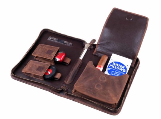 Сигарная сумка P&A на 6 сигар, натуральная кожа, коричневая C251-Buffalo вид 5
