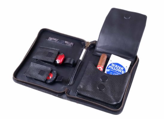 Сигарная сумка P&A на 6 сигар, натуральная кожа, черная C251-Black вид 5