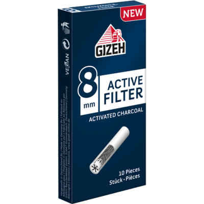 Фильтры для самокруток Gizeh Active Filters Charcoal 8mm - 10 шт вид 1