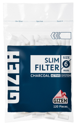 Фильтры для самокруток Gizeh Slim Filter Carbon 120 вид 1