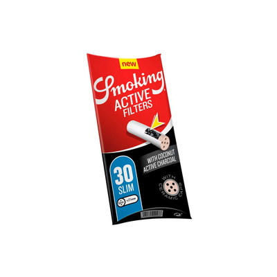 Фильтры для самокруток Smoking Slim Carbon Active, 30 шт. вид 1