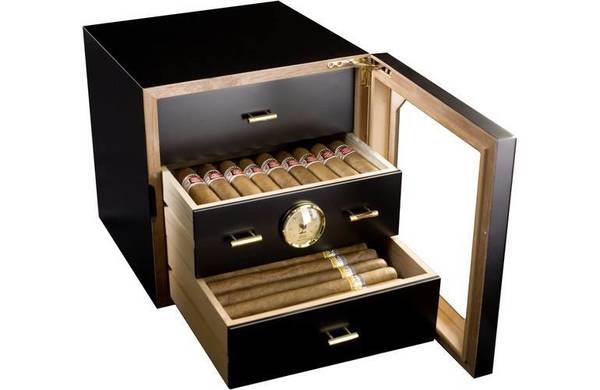 Хьюмидор Adorini Chianti medium - Deluxe на 100 сигар, черный 1413 вид 2