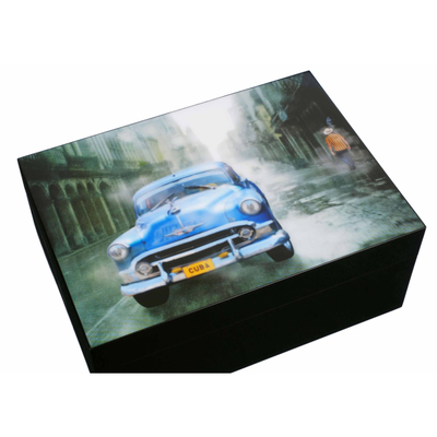 Хьюмидор Gentili Blue Car на 50 сигар, Черный лак SV50-Black-Blue-Car вид 2