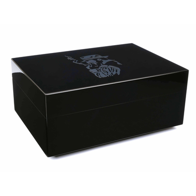 Хьюмидор Gentili Fumatore Argento на 50 сигар, Черный лак SV50-Black-Smoker-Silver вид 1