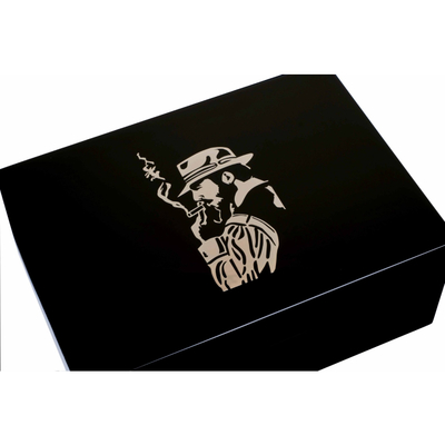 Хьюмидор Gentili Fumatore Argento на 50 сигар, Черный лак SV50-Black-Smoker-Silver вид 6
