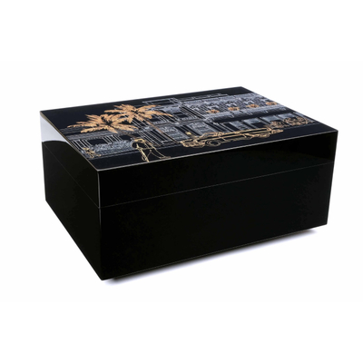 Хьюмидор Gentili Havana Gold на 50 сигар, Черный лак SV50-Black-Gold-Havana вид 1