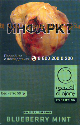 Кальянный табак  Al Ajami Bluberry Mint  50 гр. вид 1