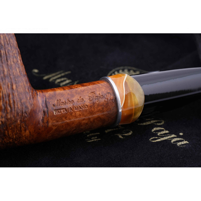 Курительная трубка Mastro de Paja Pettinata Classica с цветным кольцом, без фильтра M451-11 вид 3