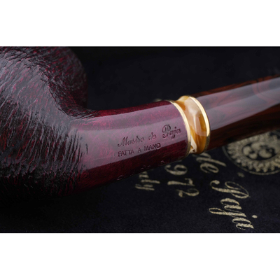 Курительная трубка Mastro de Paja Pettinata Classica с цветным кольцом, без фильтра M451-2 вид 4