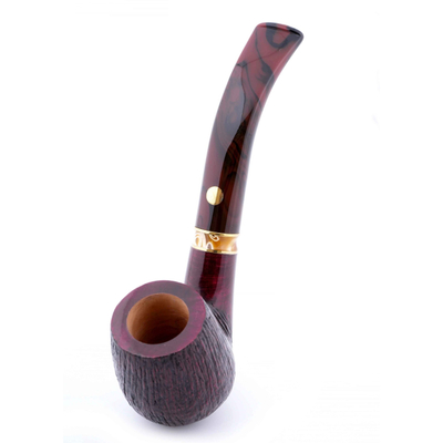 Курительная трубка Mastro de Paja Pettinata Classica с цветным кольцом, без фильтра M451-2 вид 3