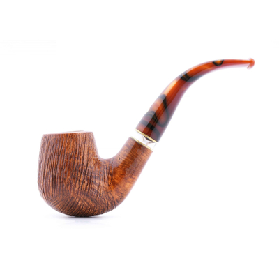 Курительная трубка Mastro de Paja Pettinata Classica с цветным кольцом, без фильтра M451-7 вид 1