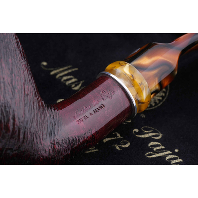Курительная трубка Mastro de Paja Pettinata Classica с цветным кольцом, без фильтра M451-8 вид 3