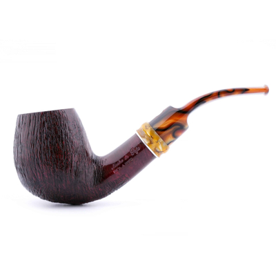 Курительная трубка Mastro de Paja Pettinata Classica с цветным кольцом, без фильтра M451-8 вид 1