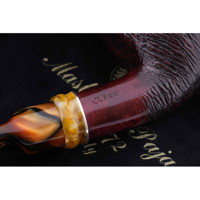 Курительная трубка Mastro de Paja Pettinata Classica с цветным кольцом, без фильтра M451-8 вид 2