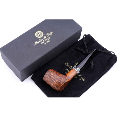 Курительная трубка Mastro de Paja Pettinata Classica с цветным кольцом, без фильтра M451-9 вид 6