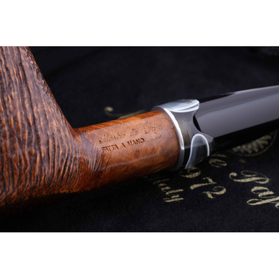 Курительная трубка Mastro de Paja Pettinata Classica с цветным кольцом, без фильтра M451-9 вид 3