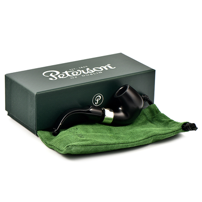 Курительная трубка Peterson De Luxe System Ebony 12.5 P_Lip, без фильтра вид 7