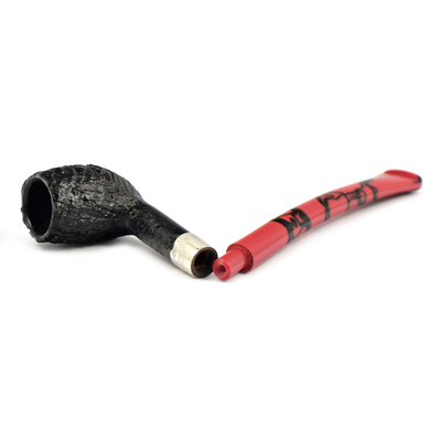 Курительная трубка Peterson Halloween 2024 Dracula SandBlast Bent Billiard, без фильтра вид 3