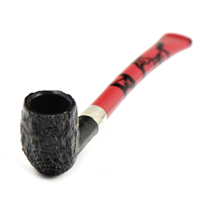 Курительная трубка Peterson Halloween 2024 Dracula SandBlast Bent Billiard, без фильтра вид 6