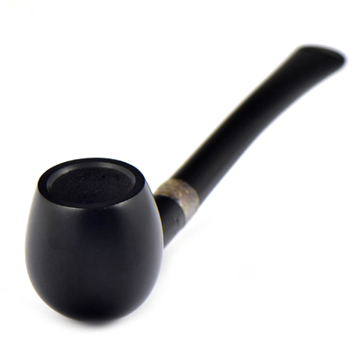 Курительная трубка Peterson Junior Ebony - Canted Apple Silver Mounted, без фильтра вид 5