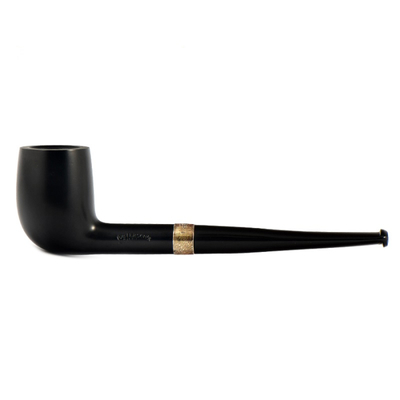 Курительная трубка Peterson Junior Ebony - Silver Mounted Straight Billiard, без фильтра вид 1