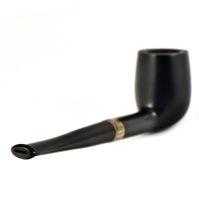 Курительная трубка Peterson Junior Ebony - Silver Mounted Straight Billiard, без фильтра вид 2