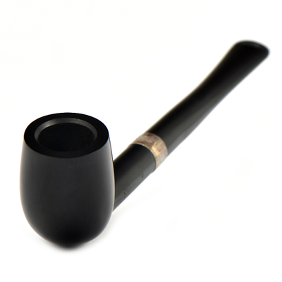 Курительная трубка Peterson Junior Ebony - Silver Mounted Straight Billiard, без фильтра вид 3