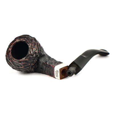 Курительная трубка Peterson Junior - Rustic - Nickel Mounted Bent Buldog, без фильтра вид 6