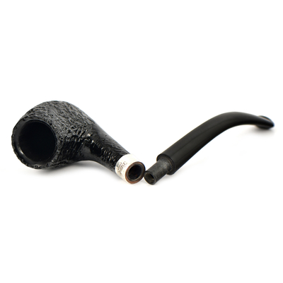Курительная трубка Peterson Junior SandBlast - Silver Mounted Bent Billard, без фильтра вид 6