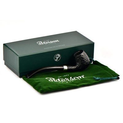 Курительная трубка Peterson Junior SandBlast - Silver Mounted Bent Billard, без фильтра вид 7