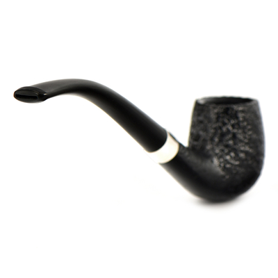Курительная трубка Peterson Junior SandBlast - Silver Mounted Bent Billard, без фильтра вид 2