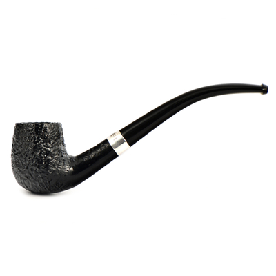 Курительная трубка Peterson Junior SandBlast - Silver Mounted Bent Billard, без фильтра вид 1