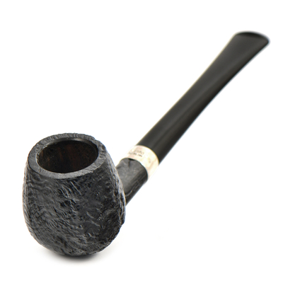 Курительная трубка Peterson Junior SandBlast - Silver Mounted Canted Apple, без фильтра вид 2