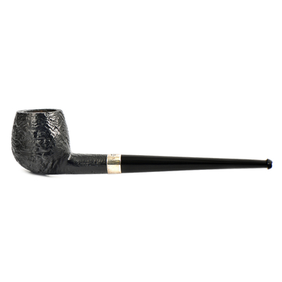 Курительная трубка Peterson Junior SandBlast - Silver Mounted Canted Apple, без фильтра вид 1