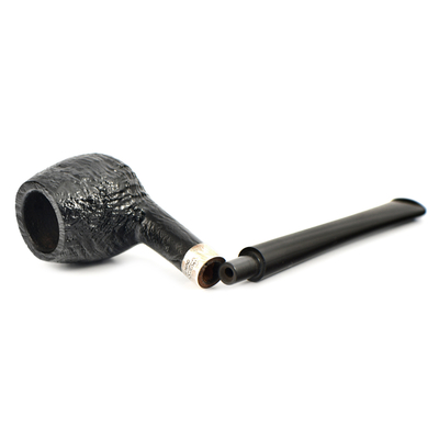 Курительная трубка Peterson Junior SandBlast - Silver Mounted Canted Apple, без фильтра вид 6