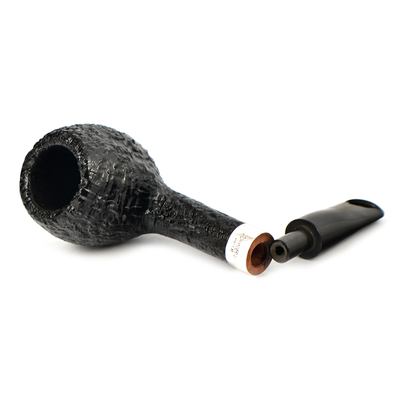 Курительная трубка Peterson Junior SandBlast - Silver Mounted Short Apple, без фильтра вид 7