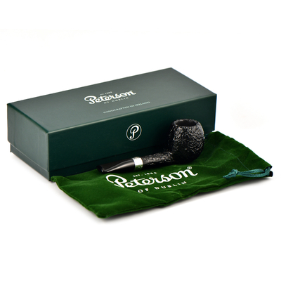 Курительная трубка Peterson Junior SandBlast - Silver Mounted Short Apple, без фильтра вид 8