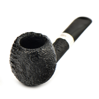 Курительная трубка Peterson Junior SandBlast - Silver Mounted Short Apple, без фильтра вид 6