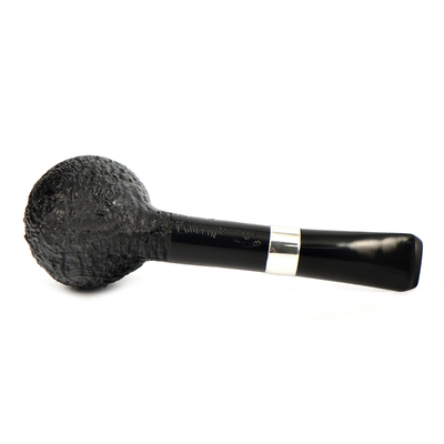 Курительная трубка Peterson Junior SandBlast - Silver Mounted Short Apple, без фильтра вид 3