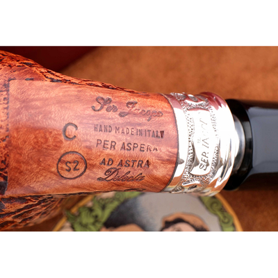 Курительная трубка SER JACOPO S2 Blast Silver, 9 мм S233-3 вид 2