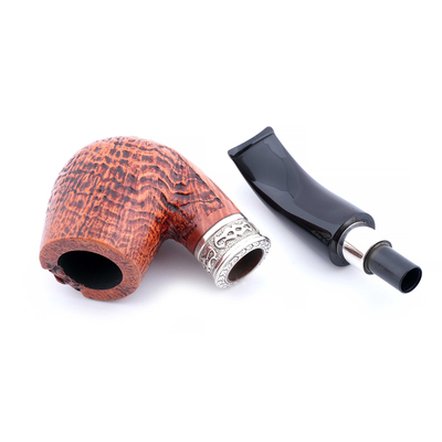 Курительная трубка SER JACOPO S2 Blast Silver, 9 мм S233-3 вид 3